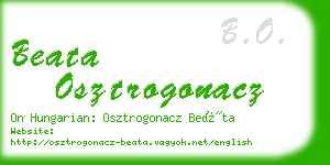 beata osztrogonacz business card